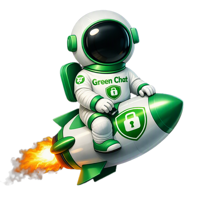 Green Chat Astronaut Rocket